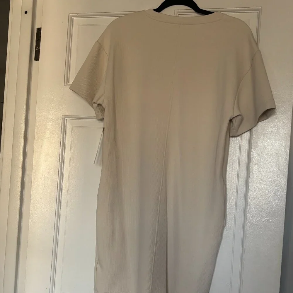 NWT Seasoft Rib Tee Dress- Bone- Size Small - Picture 7 of 8